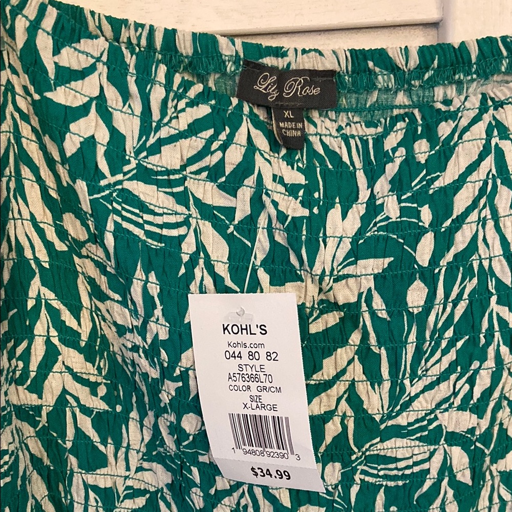 Lily Rose Green Leaf Print Mini Dress - Picture 2 of 3